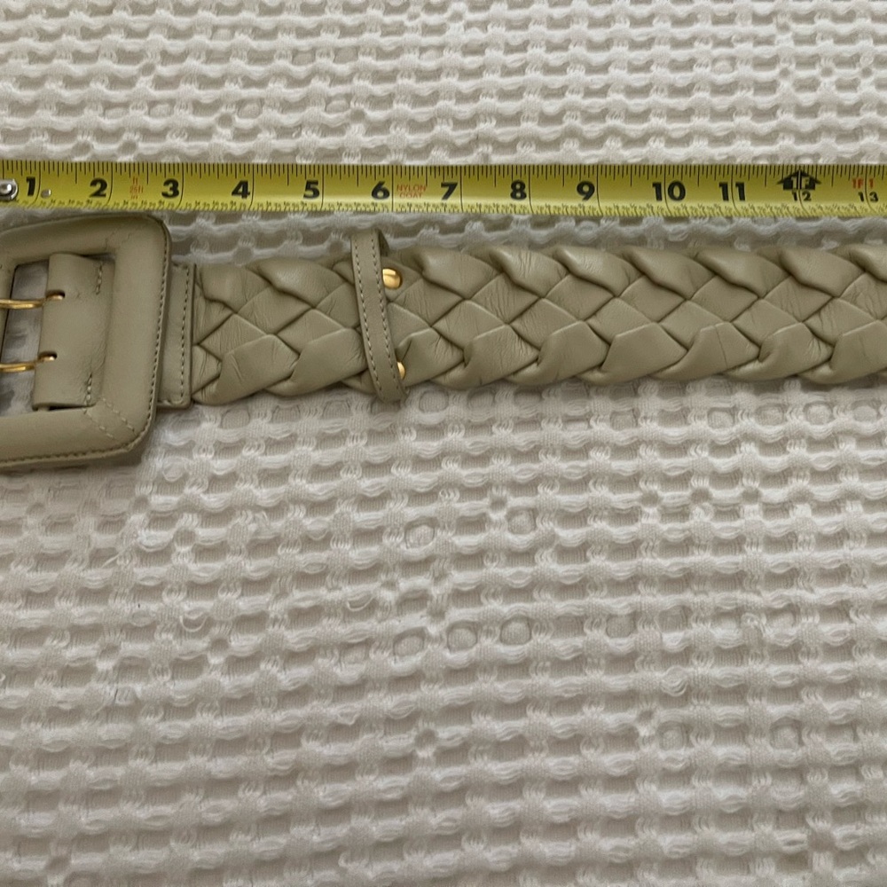 Braided Beige Belt with Buckle